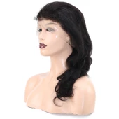 Front Lace Gerçek Tül Peruk Dalgalı  - Doğal - 55-60cm thumbnail 3