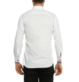 Bordo Bieli Beyaz Micro Kumaş Kol Düğmeli Slim Fit Erkek Gömlek - 216-3 thumbnail 1