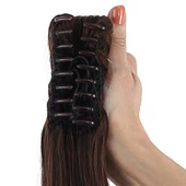 Tokalı Düz At Kuyruğu - Kahve Karamel thumbnail 4