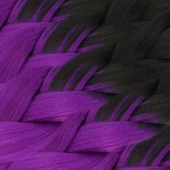 Afrika Örgülük Sentetik Ombreli Saç 100 Gr. - Siyah / Mor thumbnail 2