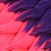 Afrika Örgülük Sentetik Ombreli Saç 100 Gr. - Mor / Neon Pembe thumbnail 2