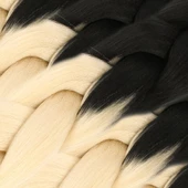 Afrika Örgülük Sentetik Ombreli Saç 100 Gr. - Siyah / Platin thumbnail 2