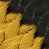 Afrika Örgülük Sentetik Ombreli Saç 100 Gr. - Siyah / Koyu Karamel thumbnail 2