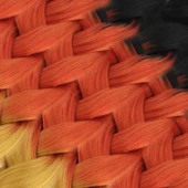 Afrika Örgüsü Ve Rasta İçin Sentetik Ombreli Saç - Siyah / Bakır / Karamel thumbnail 2