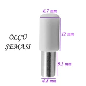 Raf Pimi Plastik Başlı Cam Tutucu Çivisi Mobilya Dolap Pimi Beyaz (50 Adet) - 2