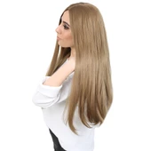 Fiber Sentetik Uzun Düz Peruk - Bebek Kumralı thumbnail 3