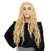 Fiber Sentetik Uzun Su Dalgası Peruk - Sarı thumbnail 1