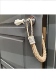 Kapı Stopu - Otantik Beyaz Jüt Halat Kapı Stopu - Door Stopper - 2
