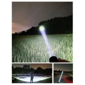 El Feneri Şarjlı P50 Led Işıldak Kamp Lambası Gece 800 metre Uzun Menzil Aydınlatma  Beyaz Işık thumbnail 6