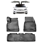 Rizline Tesla Model X 5 Koltuklu 2015-2021 3D Havuzlu Paspas Siyah thumbnail 1