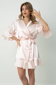 DoReMi Kuşaklı Fırfırlı Saten Sabahlık - 12