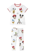 Kız Çocuk Disney 100. Yıl Baskılı Pamuklu Bisiklet Yaka Fitilli Kumaş T-shirt ve Tayt Alt Üst Takım - 2