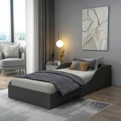 Arnetti Oya Tek Kişilik Karyola 90x190 Yatak Uyumlu Antrasit - 1