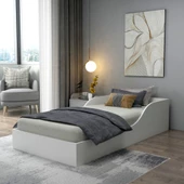 Arnetti Oya Tek Kişilik Karyola 90x190 Yatak Uyumlu Beyaz - 1