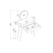 Arnetti Siena Aynalı Ahşap Ayaklı Çekmeceli Makyaj Masası Antrasit - 3
