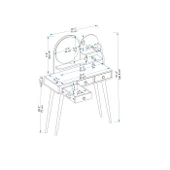 Arnetti Ruges Aynalı Ahşap Ayaklı Makyaj Masası Atlantik Çam - 4