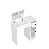 Arnetti İnci Beyaz Aynalı Makyaj Masası - Çekmeceli, Dolaplı Şık Tasarım - 4