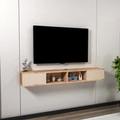 Arnetti Mayer TV Sehpası, Duvara Monte Raflı Televizyon Sehpası, Atlantik Çam Bej - 3
