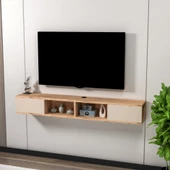 Arnetti Mayer TV Sehpası, Duvara Monte Raflı Televizyon Sehpası, Atlantik Çam Bej - 2