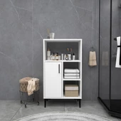 Arnetti Sanimas Banyo Dolabı Kapaklı 5 Raflı Çok Amaçlı Dolap, Beyaz - 1