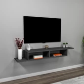 Arnetti Muson Televizyon Sehpası Raflı Duvara Monte TV Sehpası Antrasit - 2