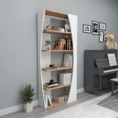 Arnetti Selge 5 Raflı Dekoratif Kitaplık Atlantik Çam Beyaz - 2