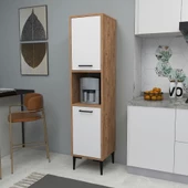 Arnetti Daminol Mutfak ve Banyo Dolabı 2 Kapaklı 5 Raflı Çok Amaçlı Dolap Atlantik Çam Beyaz - 3
