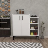 Arnetti Leskar 2 Kapaklı 6 Raflı Çok Amaçlı Mutfak Dolabı, Beyaz - Leskar - 1