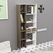 Arnetti Luma 10 Bölmeli 2 Dolaplı Modern Kitaplık Beyaz Ceviz - Luma - 2