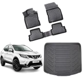 Nissan Qashqai  2014-2020 Rizline 3D Havuzlu Papsas Ve Bagaj Havuzu Set thumbnail 1