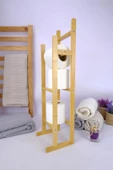 Digithome Bambu Tuvalet Kağıdı Standı Yedek Tuvalet Kağıtlığı Kahverengi - C/6 C1-1-289 - 3