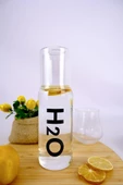 Digithome H2O Cam Kapaklı Başucu Su ve Meşrubat Sürahisi Karaf Şişe 600 Ml Siyah – H2O75758 C1-1-18 - 3
