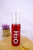 Digithome H2O Cam Kapaklı Başucu Su ve Meşrubat Sürahisi Karaf Şişe 600 Ml Beyaz – H2O75760 C1-1-18 - 2