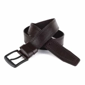 Hakiki Deri Erkek Kemer 4,5 cm Dikiş Desenli Kahverengi thumbnail 4