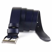 2 Adet Hakiki Deri Erkek Kemer 4 cm Kahverengi Lacivert Keten ve Kot Uyumlu - 3