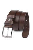 2 Adet Hakiki Deri Erkek Kemer 4 cm Siyah Kahverengi Keten Ve Kot Uyumlu thumbnail 3