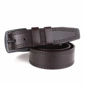 Hakiki Deri Erkek Kemer 4,5 cm Dikiş Desenli Kahverengi thumbnail 1