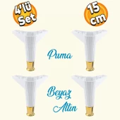 Elista Mobilya Ayağı Sehpa Tv Ünitesi Ayakları Yükseltici 15 Cm Beyaz Altın 4 Adet thumbnail 1