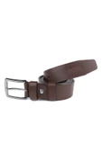 Hakiki Deri Erkek Kemer 4 cm Kumaş ve Kot Kahverengi thumbnail 3