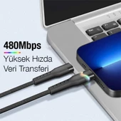 Polham 1 Metre 65W Süper Hızlı Type-C To Type-C Şarj ve Data Kablosu, Güçlü Kopmaz Halat Örgü Kablo - 3