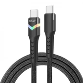 Polham 1 Metre 65W Süper Hızlı Type-C To Type-C Şarj ve Data Kablosu, Güçlü Kopmaz Halat Örgü Kablo - 1