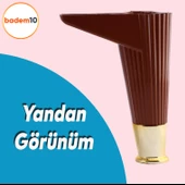 Elista Mobilya Ayağı Sehpa Tv Ünitesi Ayakları Yükseltici 15 Cm Ceviz Altın 8 Adet - 3