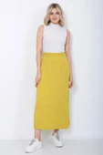 Kadın Triko Etek Oversize Hardal thumbnail 1