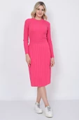 Kadın Triko Pilise Etekli Saç Örğülü Kazak Takım Oversize Fujya - 1