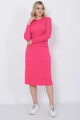 Kadın Triko Pilise Etekli Saç Örğülü Kazak Takım Oversize Fujya - 5