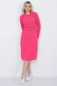 Kadın Triko Pilise Etekli Saç Örğülü Kazak Takım Oversize Fujya - 8