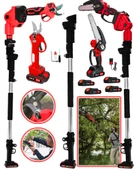Wacker Pro Germany 2400 Wf Red 4 ADET Akülü Bağ Makası + Dal Budama Zincirli Ağaç Kesme + 2.7 Metre Teleskopik Hediyeli Akülü - 1