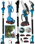 Wacker Pro Alman 4 ADET Akülü Blue 2400 Wf Bağ Makası + Dal Budama + 2.7 Metre Teleskopik Hediyeli - 1