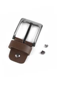 Yedek Kemer Tokası  Hakiki Deri 4.5 cm Kahverengi - 1