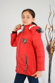 Lugmo Kız Çocuk Montu Kaban Messina Kürklü Kırmızı - 4
